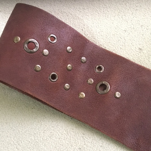 GARUGLIERI Wide Leather Belt - Picture 2 of 7